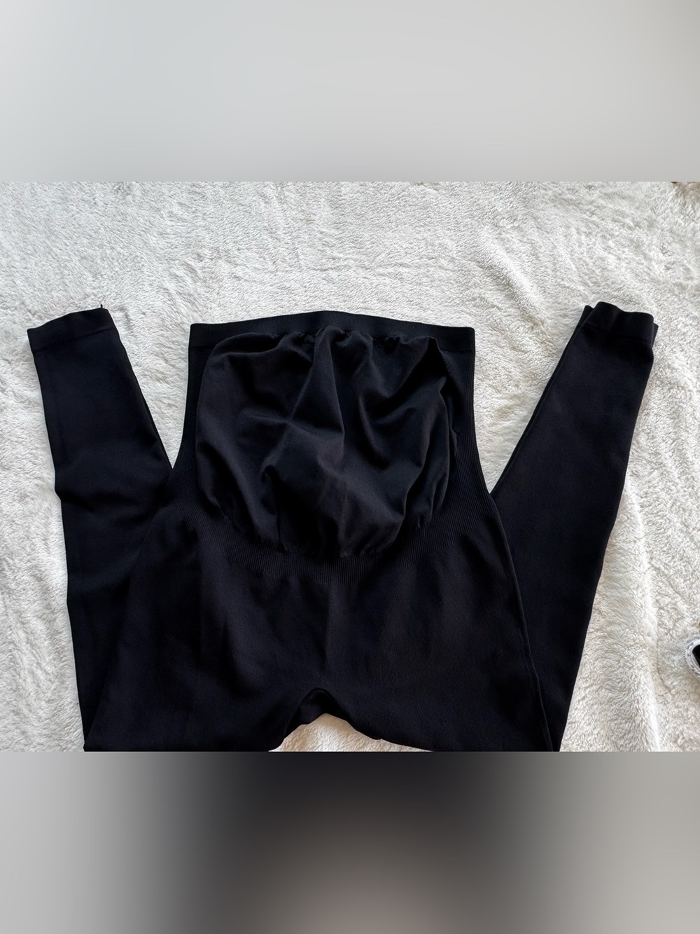 Maternity High-Waist Black Leggings with Sculpting Waistband